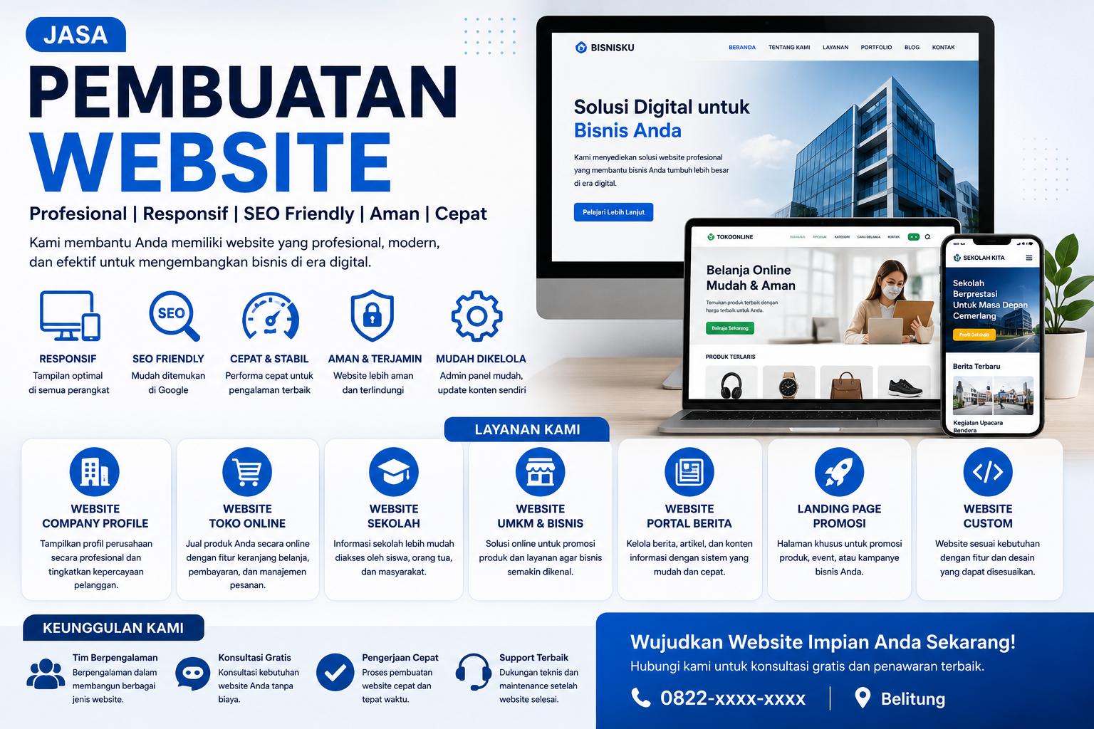 Jasa Pembuatan Website Profesional di Belitung