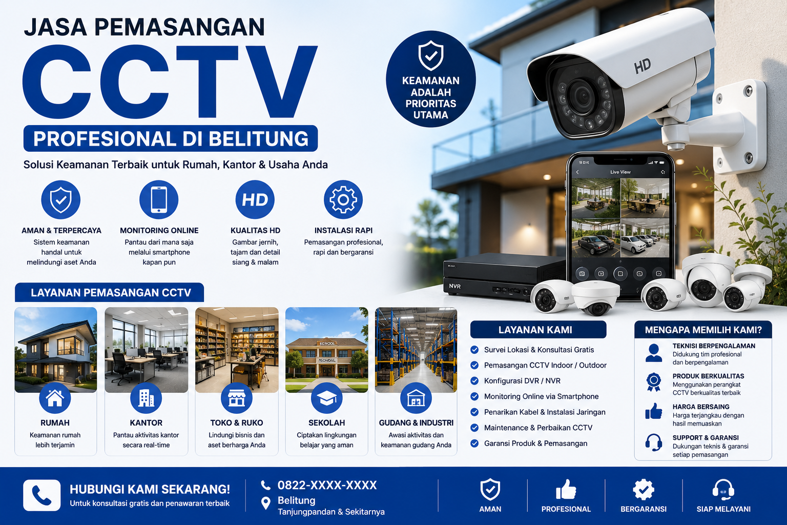 Jasa Pemasangan CCTV Profesional di Belitung